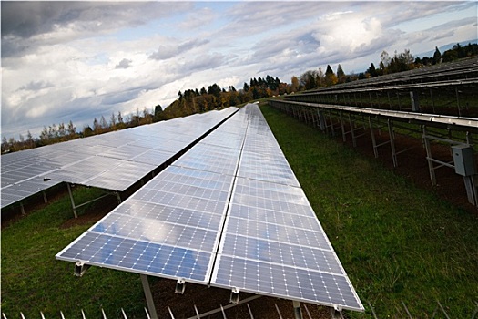 大,太阳能电池板,绿色,再生能源,太阳,能源