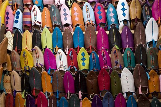 摩洛哥,玛拉喀什,展示,土耳其,拖鞋