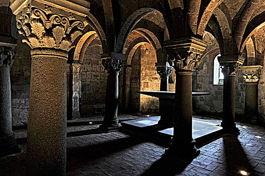 圣坛,地下,异教,地穴,10世纪,大教堂,墓地,拉齐奥,意大利,欧洲