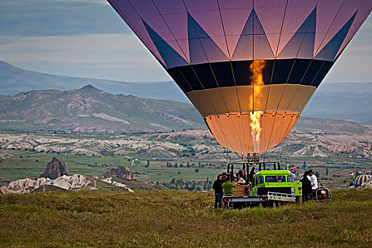 热气球,上方,格雷梅山谷,卡帕多西亚,土耳其