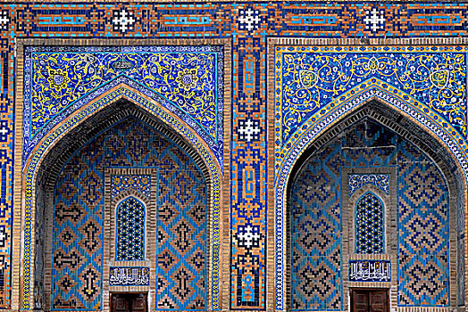 乌兹别克斯坦,撒马尔罕,拉吉斯坦,清真寺,15世纪,特写