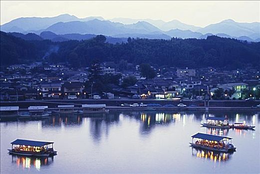 日本,九州,餐饭,船,河