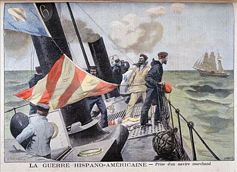 抓住,商业,船,战争,1898年,艺术家