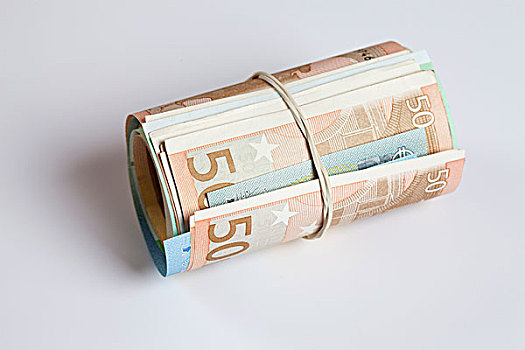 钱,皮筋,多,钞票,欧元