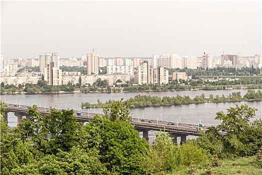 基辅,城市,河,乌克兰