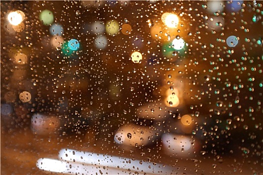 夜晚,雨,窗户