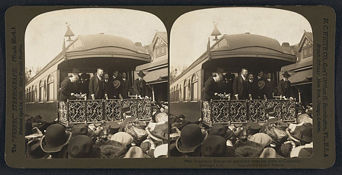 总统,西奥多-罗斯福,交谈,列车,科罗拉多,美国,卡,白色