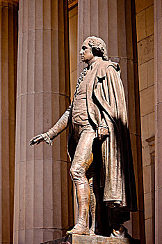 雕塑,乔治-华盛顿,场所,第一,地址,街道,纽约,美国