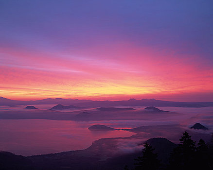 屈斜路湖,递送,白天