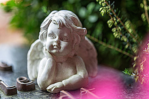 天使形象,墓碑,墓地,下萨克森,德国