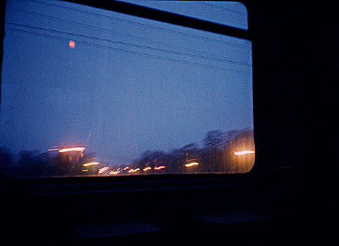 风景,室外,移动,列车,窗户