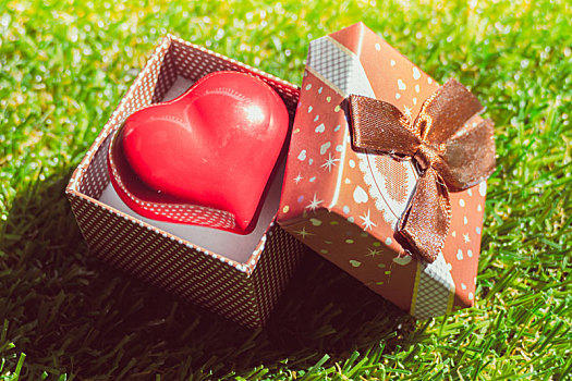 礼物,喜爱,礼盒,红色,心形,室内