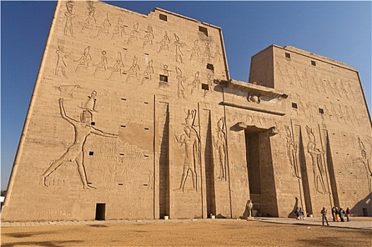 侧面视角,伊迪芙,庙宇,埃及