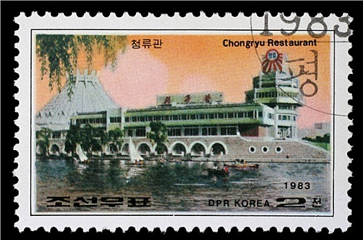 邮票,韩国,餐馆,平壤