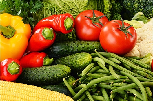 品种,新鲜,有机,蔬菜,饮食