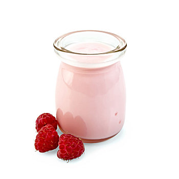 奶昔,树莓,玻璃杯,罐