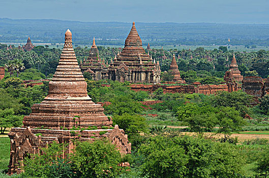 地点,塔,佛教,庙宇,老,蒲甘,异教,缅甸,东南亚,亚洲