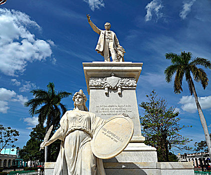 加勒比,古巴,西恩富戈斯,公园,雕塑