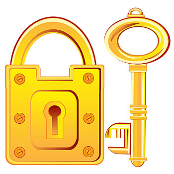 金色,锁,钥匙
