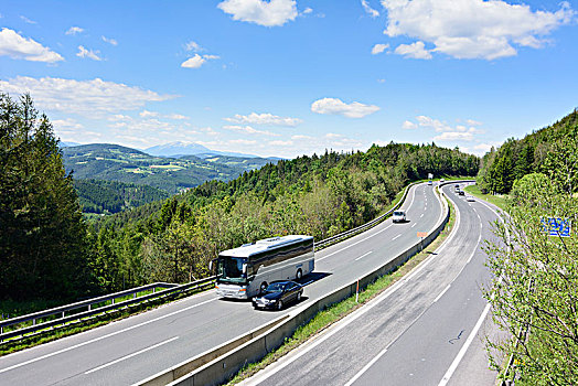 高速公路,山,风景,维也纳,阿尔卑斯山,下奥地利州,奥地利