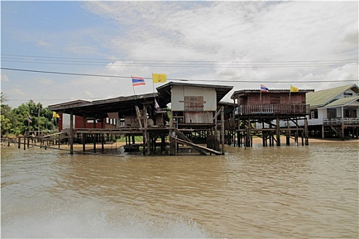 漂浮,房子,曼谷,泰国