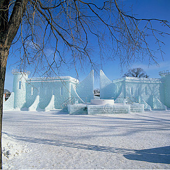 冰,建筑,魁北克城,魁北克,加拿大
