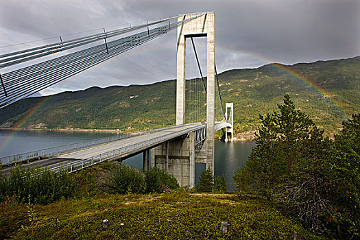 桥,韦斯特阿伦,挪威,斯堪的纳维亚,欧洲