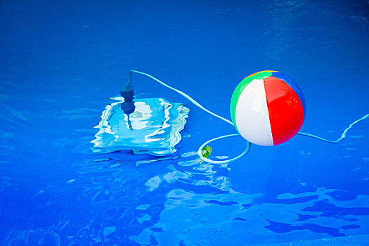 彩色,水皮球,漂浮,游泳池,靠近,水下,清洁,机器人