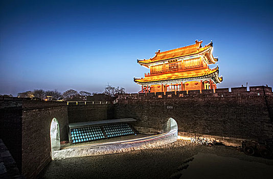 荆州古城夜景很美丽