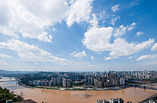 重庆市渝中区与江北区渝中半岛楼群