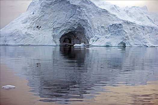 格陵兰,伊路利萨特,世界遗产,优势,子夜太阳,吸引力,冰,雕塑,巨大,冰山