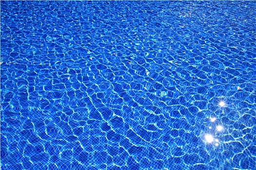 蓝色,砖瓦,游泳池,倒影,纹理