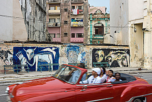 古巴,哈瓦那,老城,街景,街头艺术