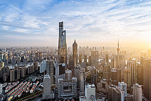 上海浦東浦西全景圖