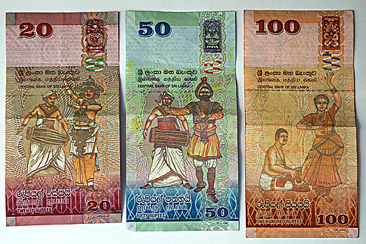 钞票,多样,货币,斯里兰卡,卢比,亚洲