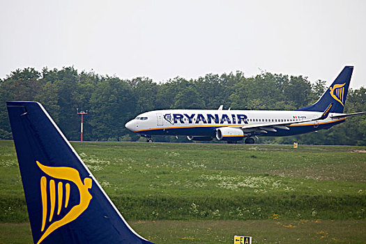 波音737,预算,航空公司,机场,洪斯吕克,地区,靠近,莱茵兰普法尔茨州,德国,欧洲
