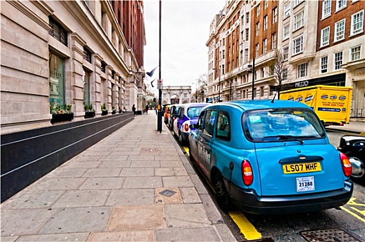排,出租车,大理石,拱形,伦敦