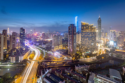 中国广东深圳罗湖都市夜景风光