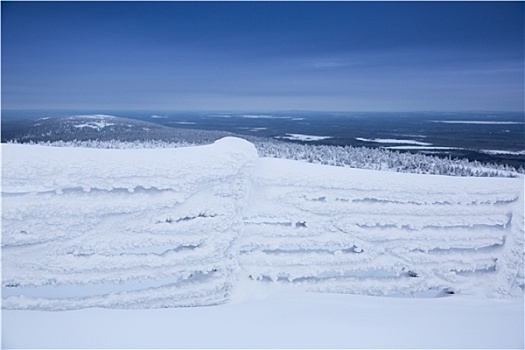 冰冻,栅栏,遮盖,雪,山,背景