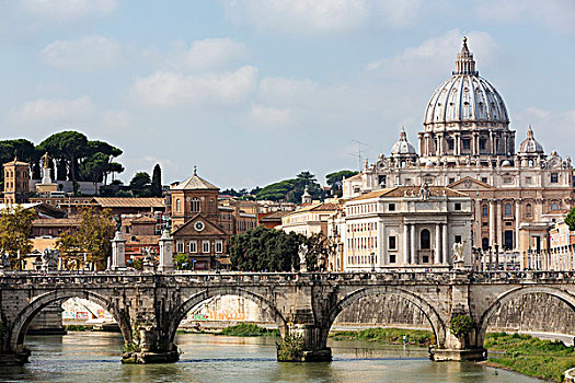 风景,上方,河,台伯河,大教堂,梵蒂冈,罗马