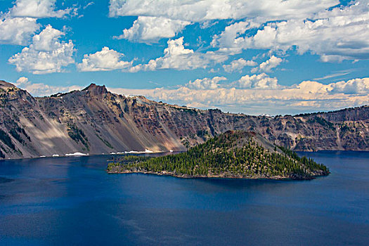 火山湖,巫师岛,火山湖国家公园,俄勒冈,美国