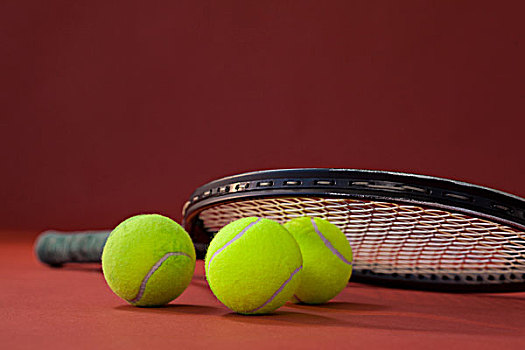 特写,网球拍,球,栗色,背景