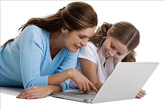 母兽,女儿,工作,笔记本电脑