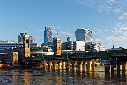 伦敦,天际线,步话机,建筑,大炮,街道,铁路桥,伦敦桥,英格兰,英国,欧洲
