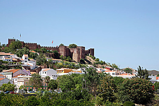 风景,城堡,全景,上方,围绕,葡萄牙,2009年,艺术家