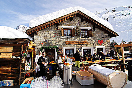 餐馆,滑雪,胜地,瑞士,欧洲