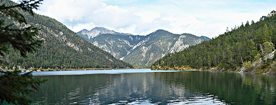 风景,山,清晰,湖,秋天,奥地利
