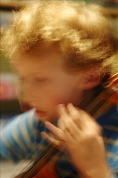 男孩,玩,大提琴