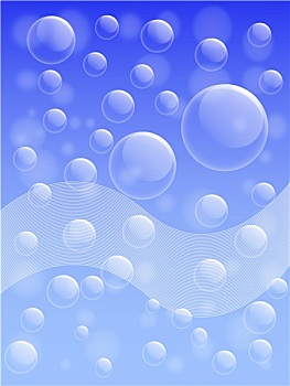 气泡,蓝色背景,背景