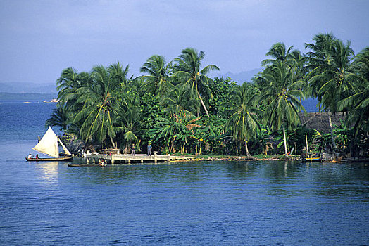 巴拿马,岛屿,航行,独木舟